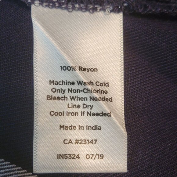 Talbots Tunic Top Women M Windowpane Button Cuffs Notched Neck Blue White - Picture 5 of 10